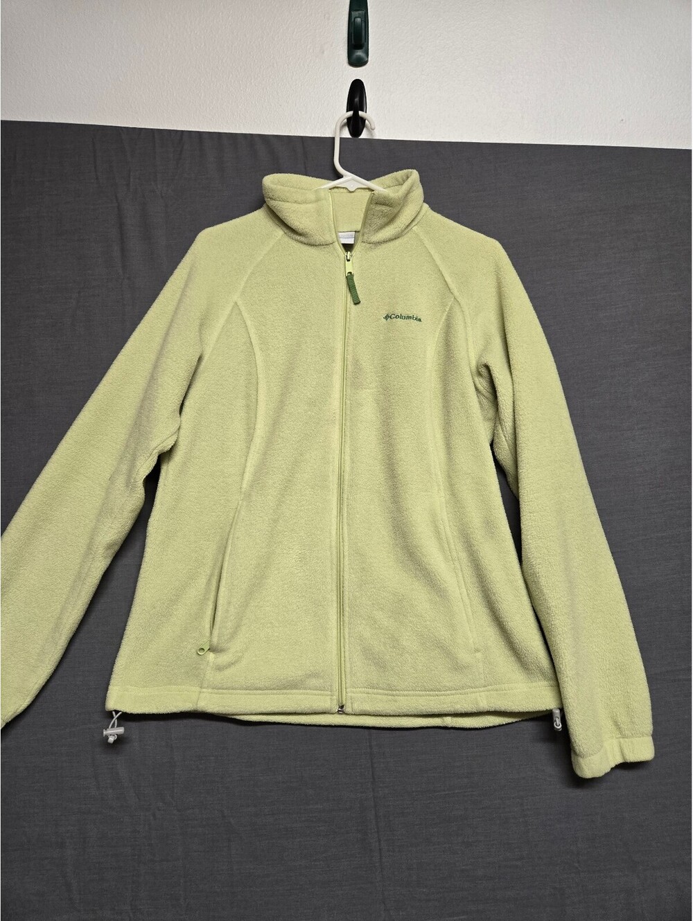 Columbia light green full zip fleece jacket Women Large